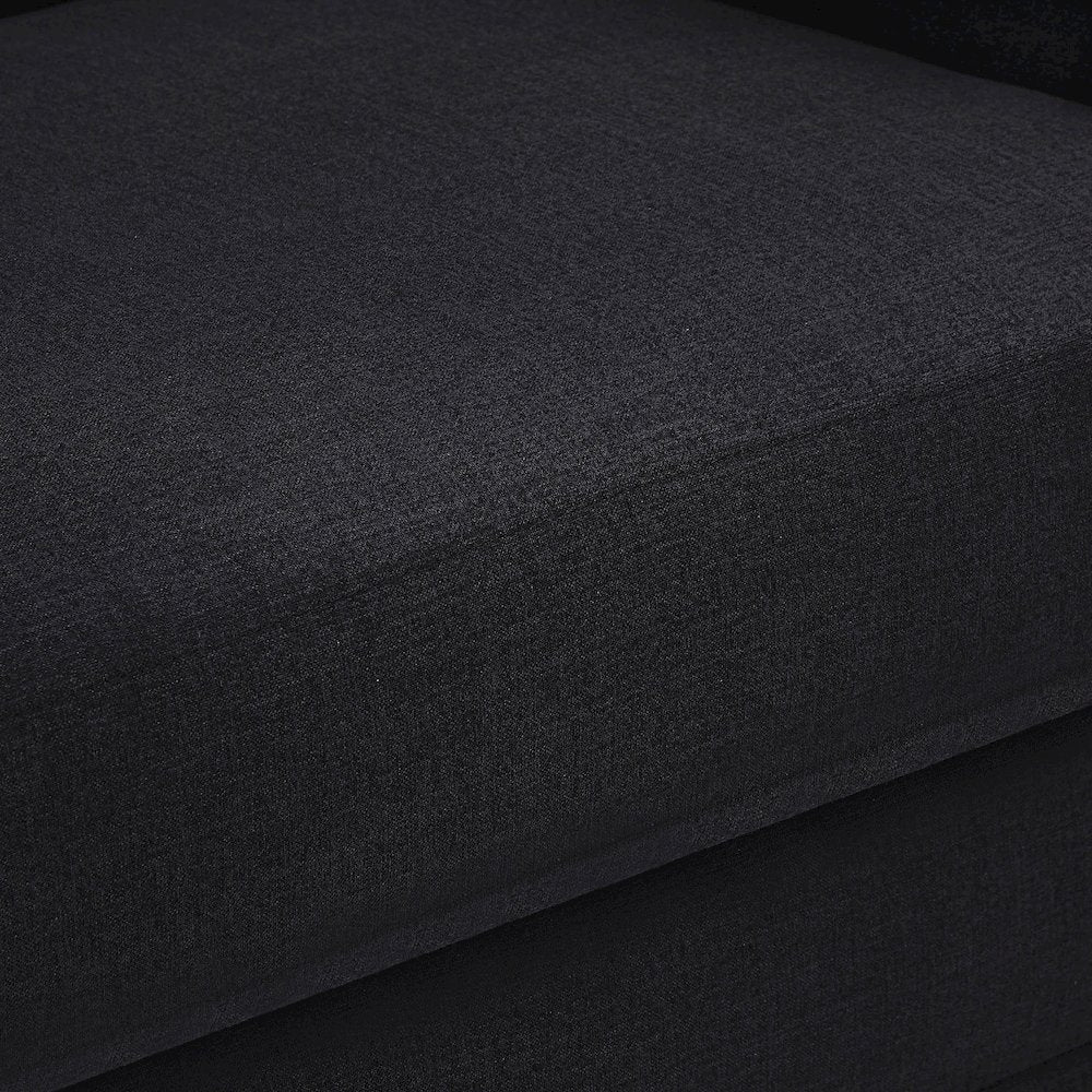Kimora Black Linen Textured Fabric Sofa
