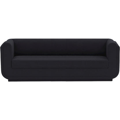 Kimora Black Linen Textured Fabric Sofa