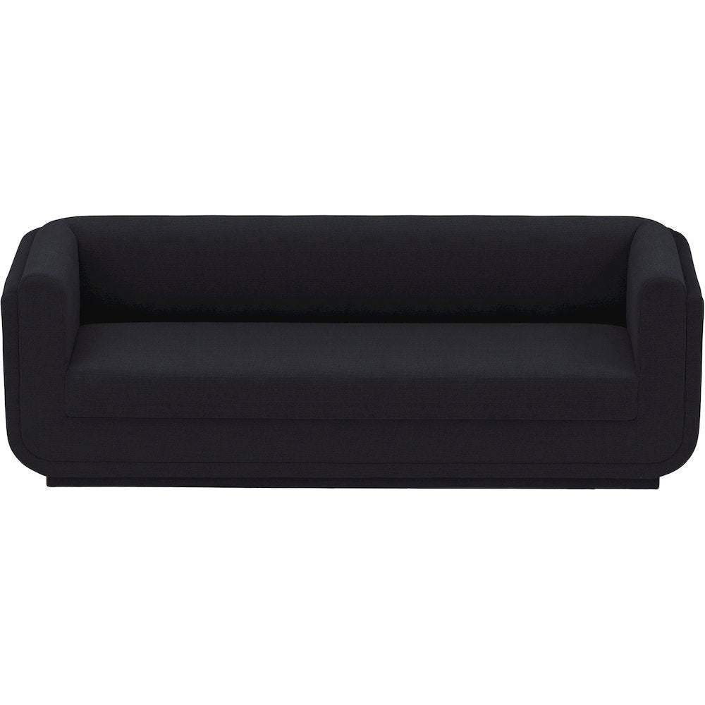 Kimora Black Linen Textured Fabric Sofa
