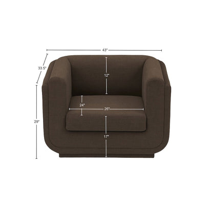 Kimora Brown Linen Textured Fabric Chair