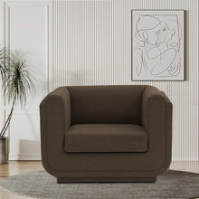Kimora Brown Linen Textured Fabric Chair