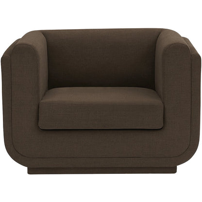 Kimora Brown Linen Textured Fabric Chair