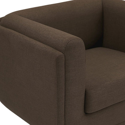 Kimora Brown Linen Textured Fabric Chair