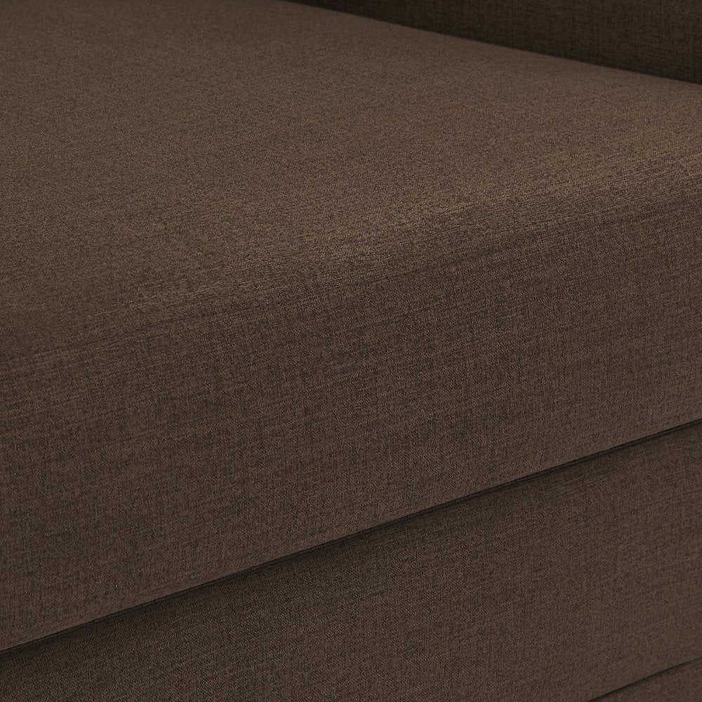 Kimora Brown Linen Textured Fabric Loveseat