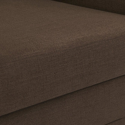 Kimora Brown Linen Textured Fabric Loveseat