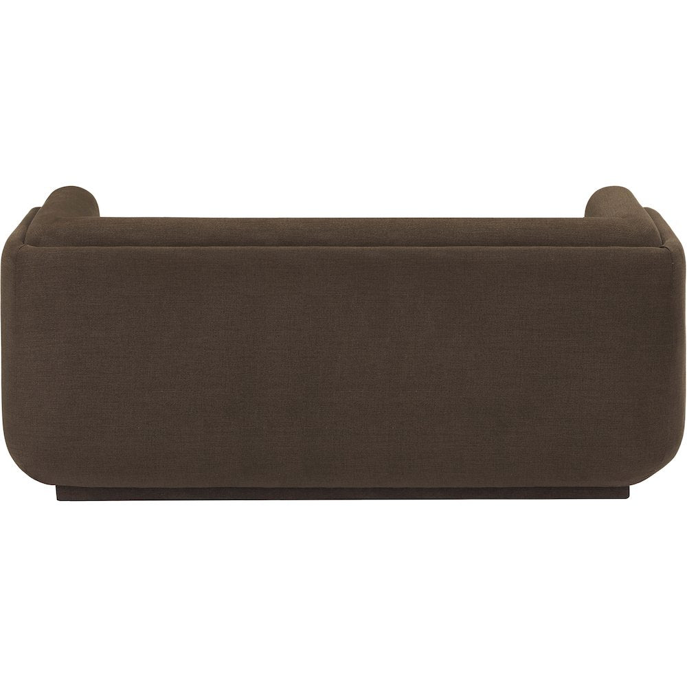 Kimora Brown Linen Textured Fabric Loveseat