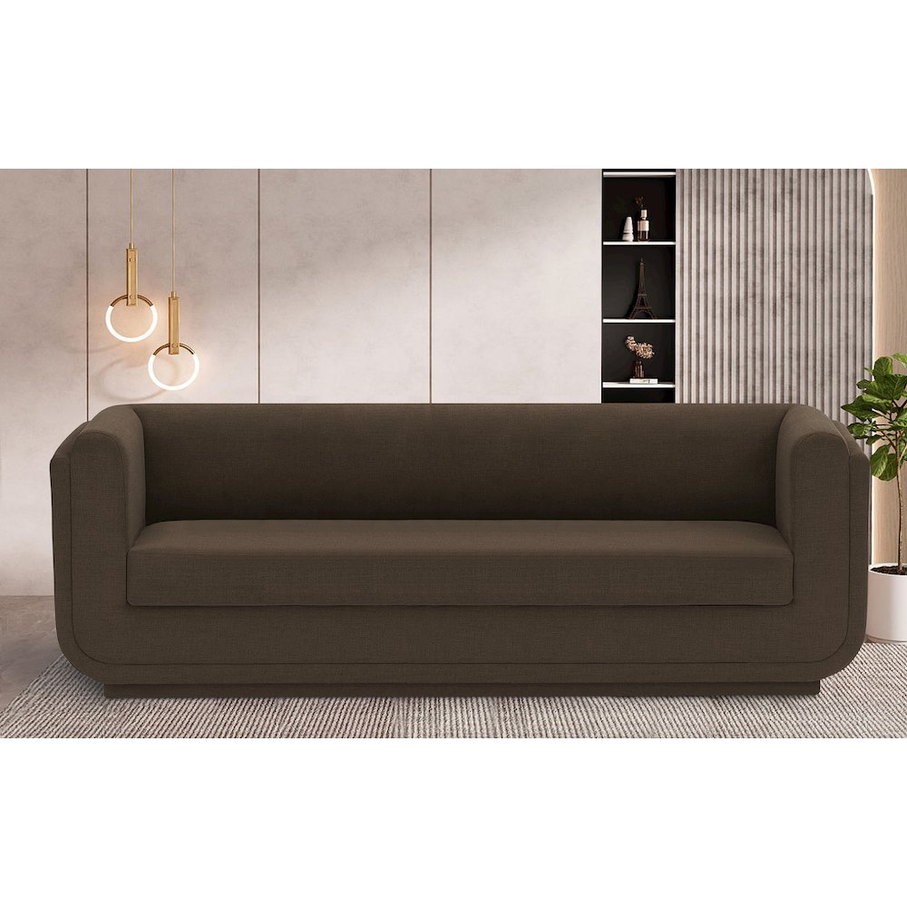 Kimora Brown Linen Textured Fabric Sofa