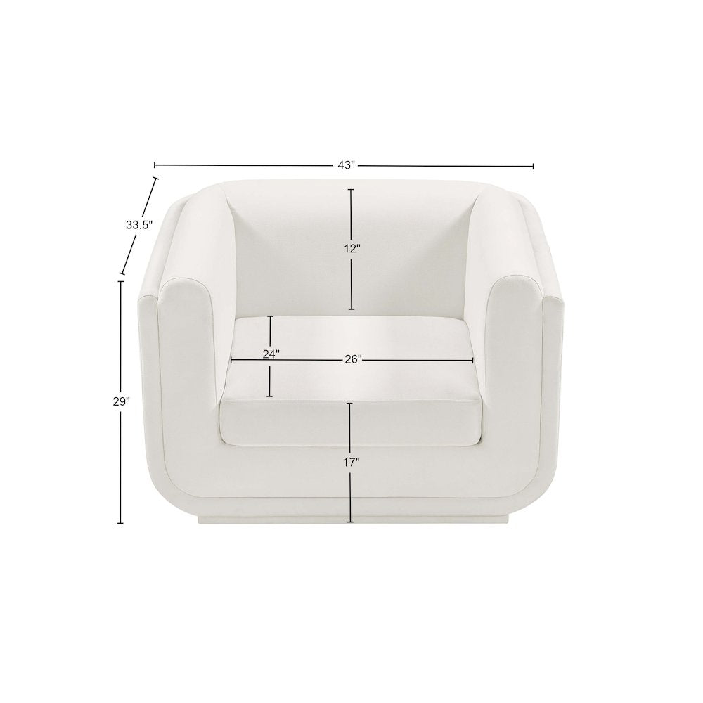 Kimora Cream Linen Textured Fabric Chair