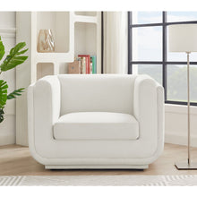 Kimora Cream Linen Textured Fabric Chair