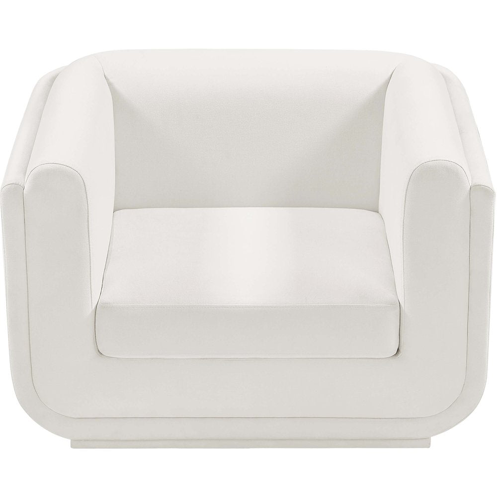 Kimora Cream Linen Textured Fabric Chair