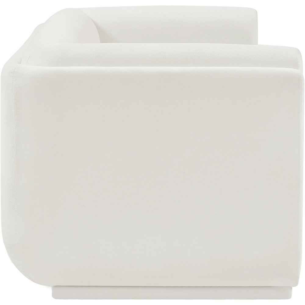 Kimora Cream Linen Textured Fabric Loveseat