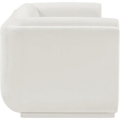 Kimora Cream Linen Textured Fabric Loveseat