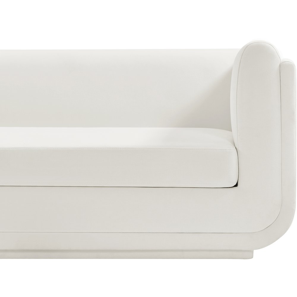 Kimora Cream Linen Textured Fabric Loveseat