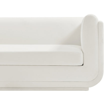 Kimora Cream Linen Textured Fabric Loveseat