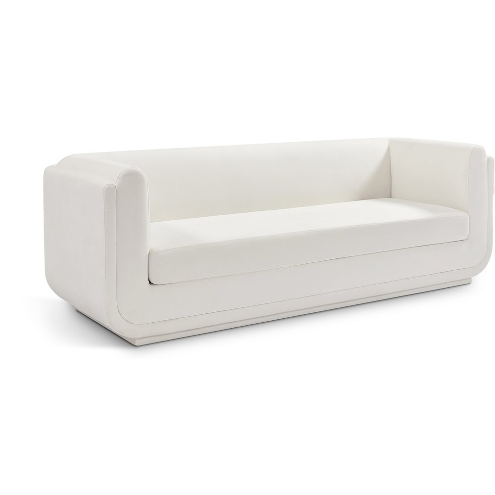 Kimora Cream Linen Textured Fabric Sofa
