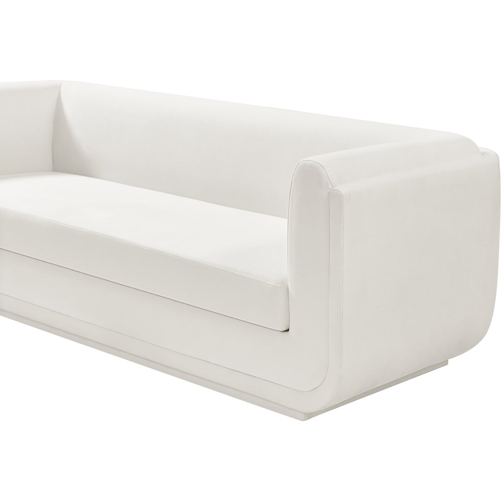 Kimora Cream Linen Textured Fabric Sofa