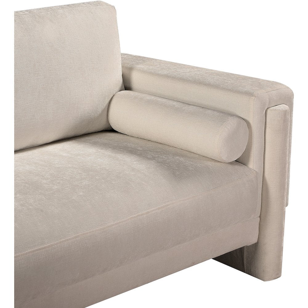 Madeline Beige Chenille Fabric Chair