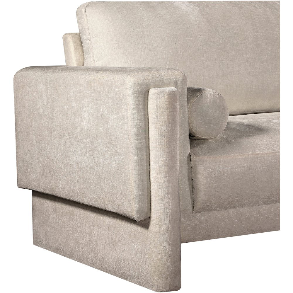 Madeline Beige Chenille Fabric Chair