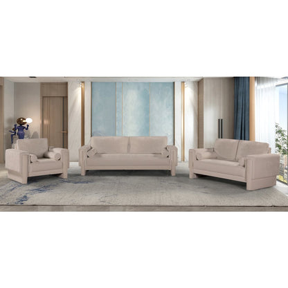 Madeline Beige Chenille Fabric Chair