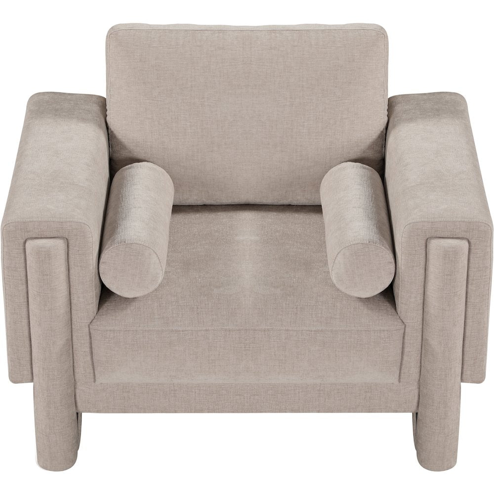 Madeline Beige Chenille Fabric Chair