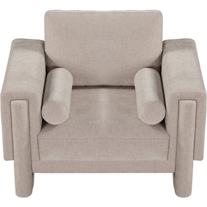 Madeline Beige Chenille Fabric Chair