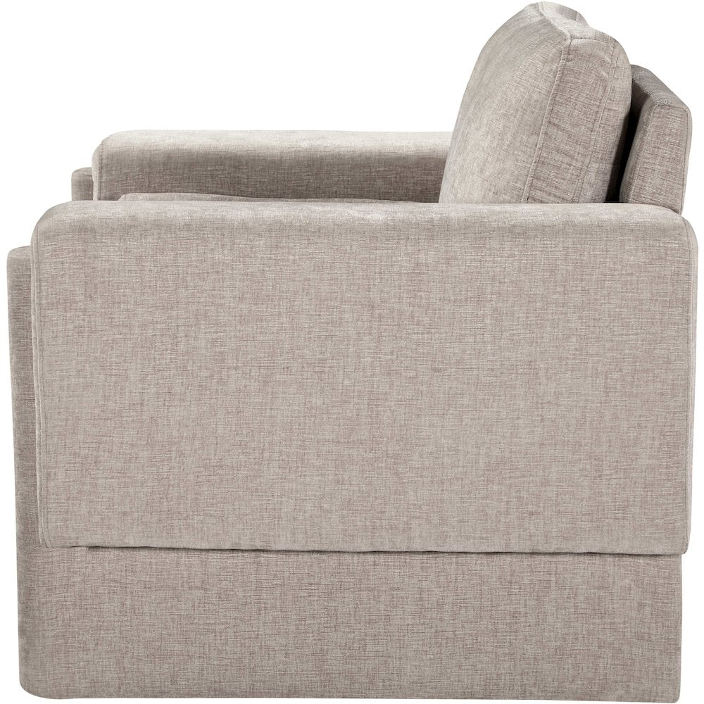 Madeline Beige Chenille Fabric Chair