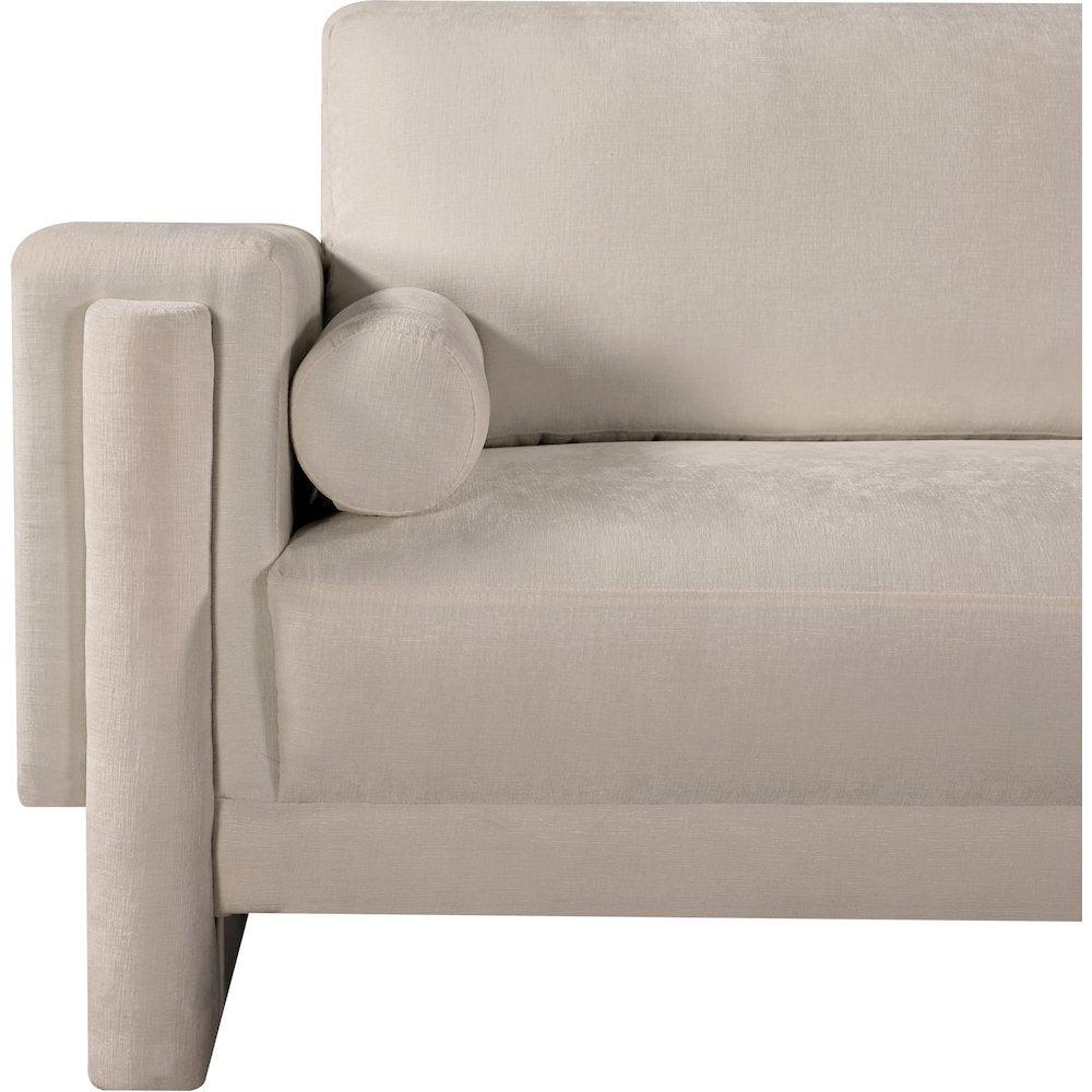 Madeline Beige Chenille Fabric Chair