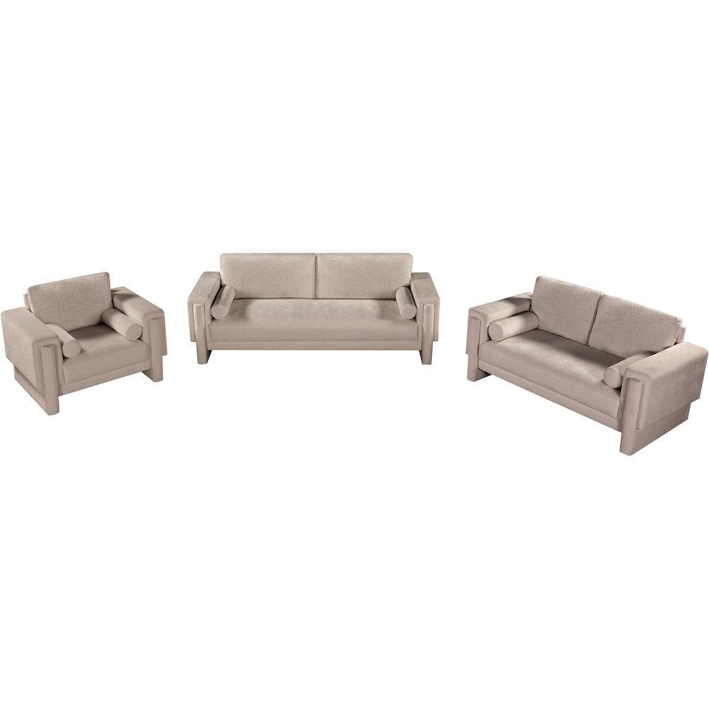 Madeline Beige Chenille Fabric Sofa