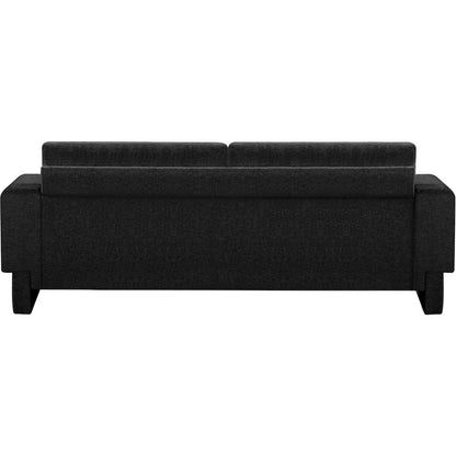 Madeline Black Chenille Fabric Sofa