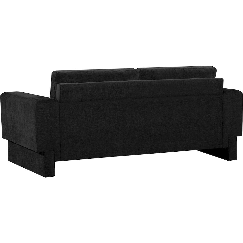 Madeline Black Chenille Fabric Sofa