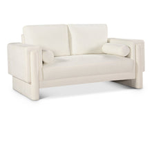 Madeline Cream Chenille Fabric Loveseat