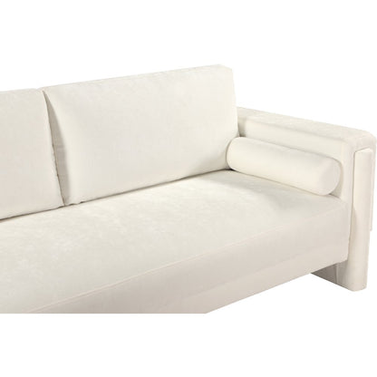 Madeline Cream Chenille Fabric Loveseat