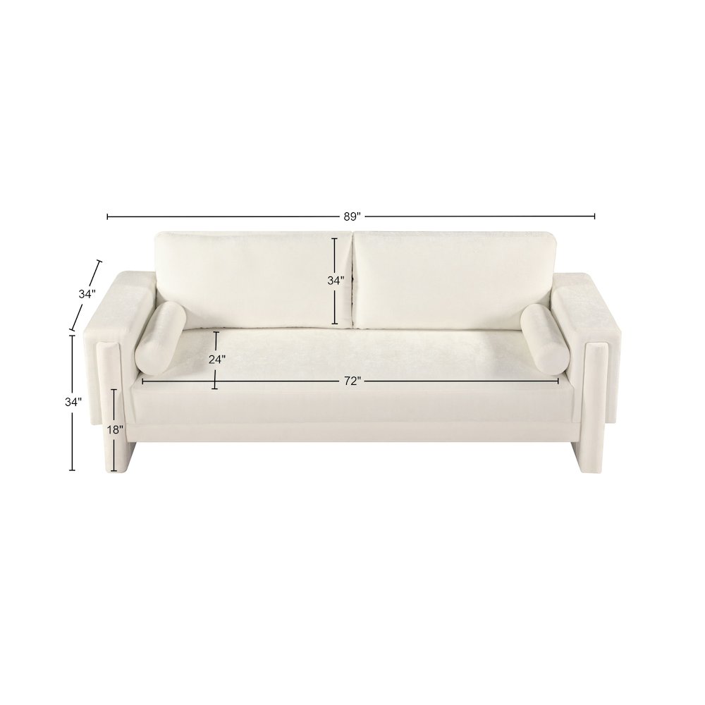 Madeline Cream Chenille Fabric Sofa