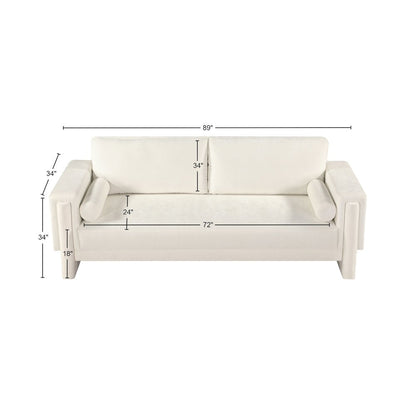 Madeline Cream Chenille Fabric Sofa
