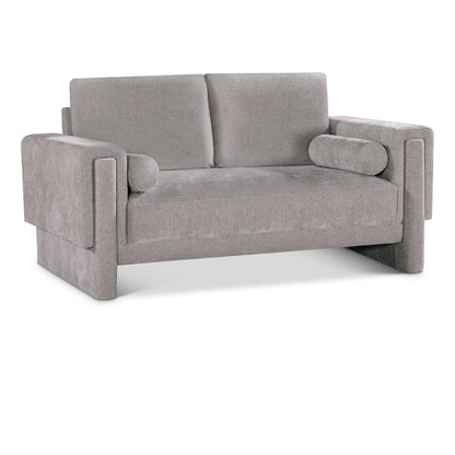 Madeline Grey Chenille Fabric Loveseat