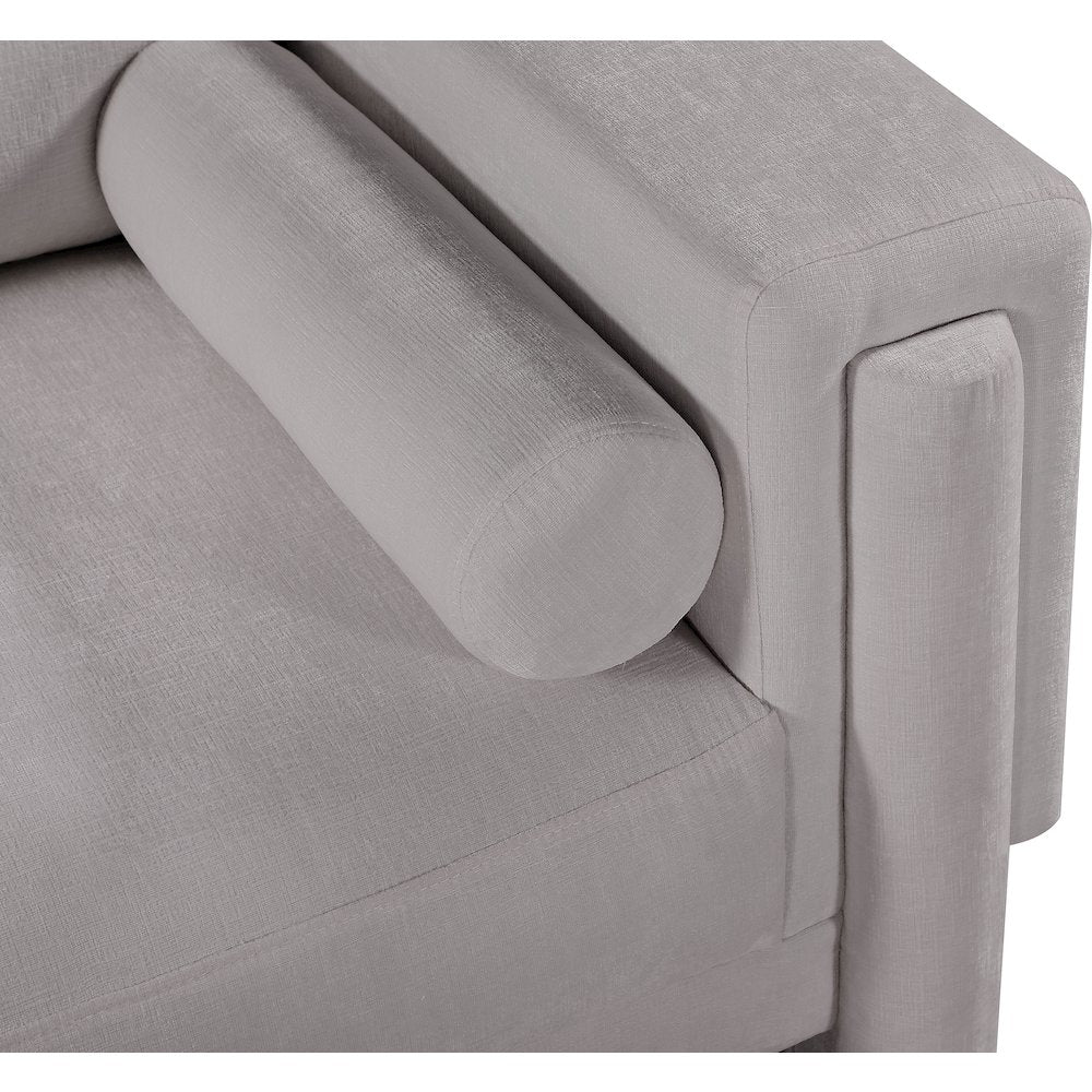 Madeline Grey Chenille Fabric Loveseat