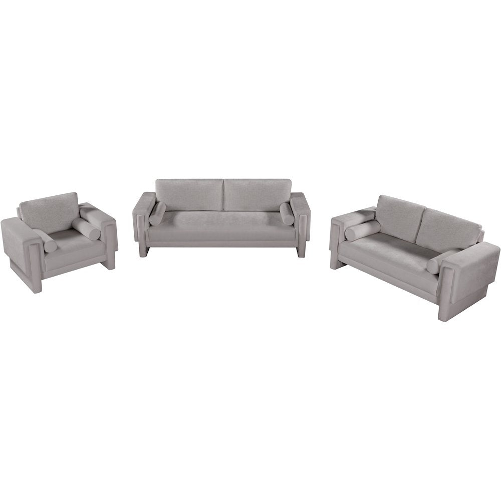Madeline Grey Chenille Fabric Loveseat