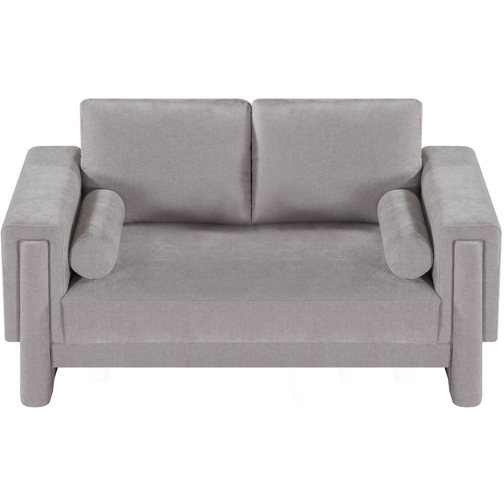 Madeline Grey Chenille Fabric Loveseat