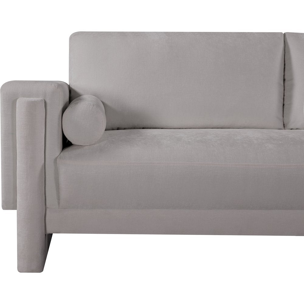 Madeline Grey Chenille Fabric Loveseat