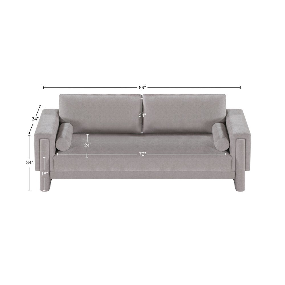 Madeline Grey Chenille Fabric Sofa