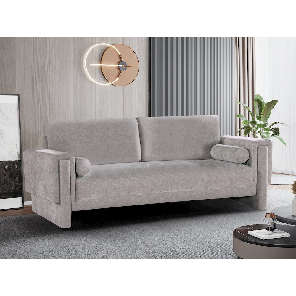 Madeline Grey Chenille Fabric Sofa
