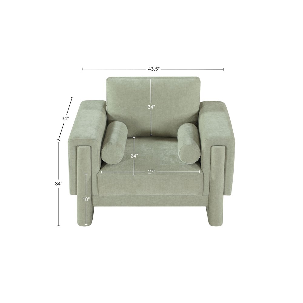 Madeline Mint Chenille Fabric Chair