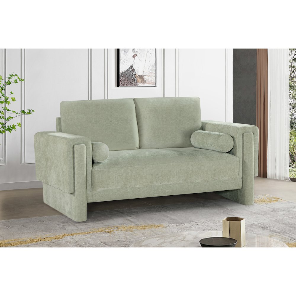 Madeline Mint Chenille Fabric Loveseat