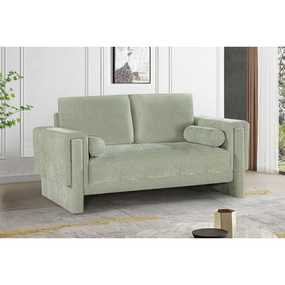 Madeline Mint Chenille Fabric Loveseat