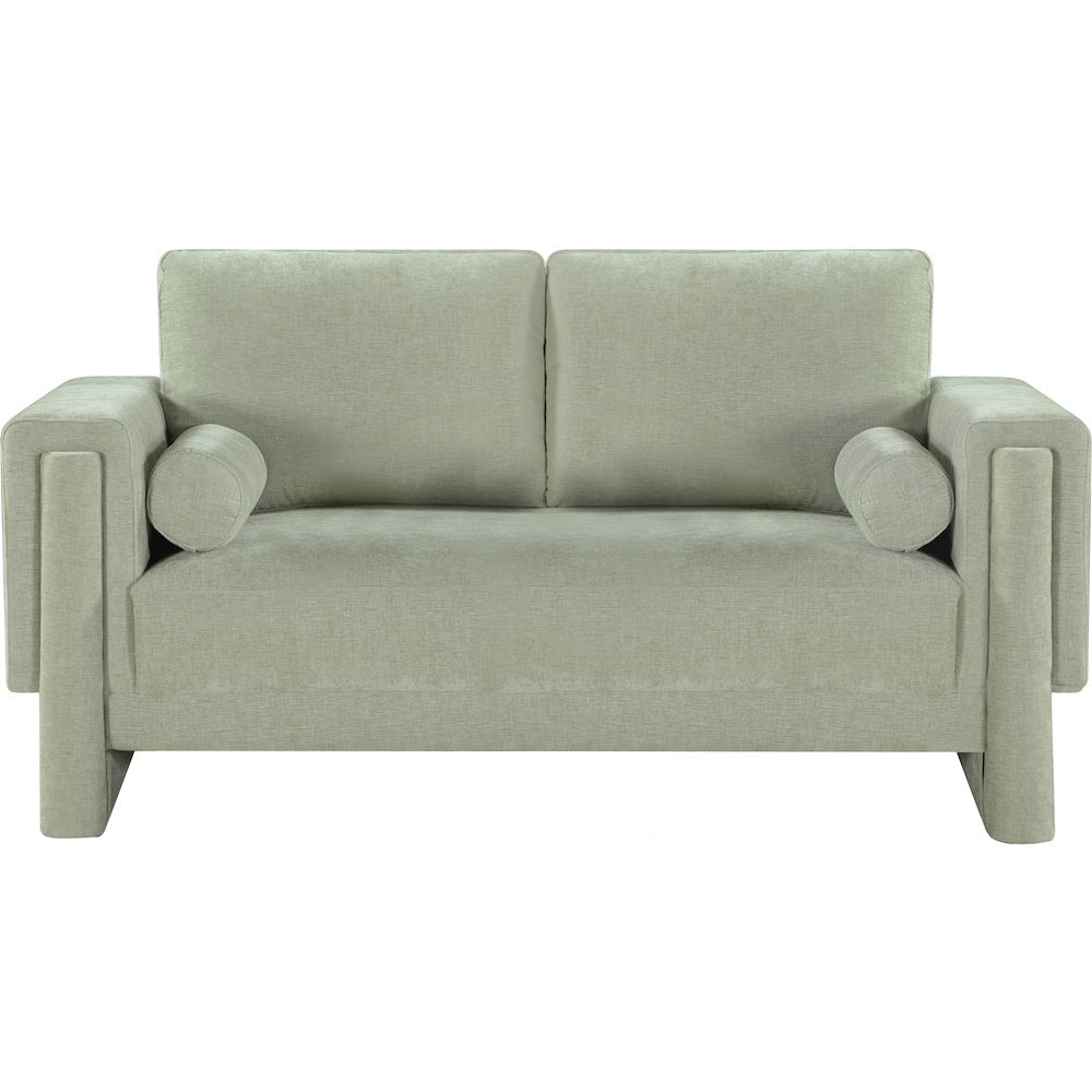 Madeline Mint Chenille Fabric Loveseat