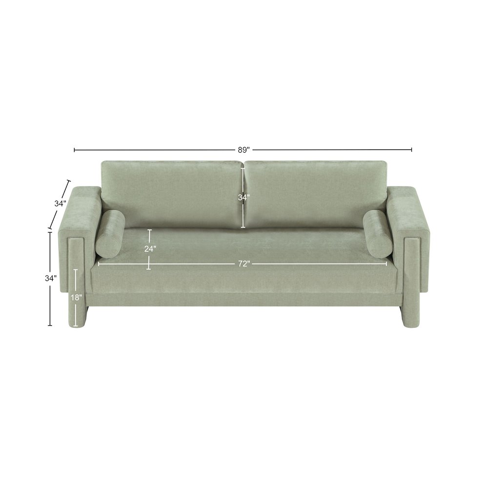 Madeline Mint Chenille Fabric Sofa