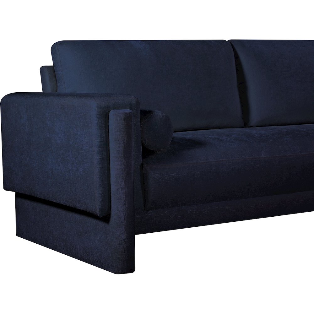 Madeline Navy Chenille Fabric Loveseat