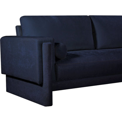 Madeline Navy Chenille Fabric Loveseat