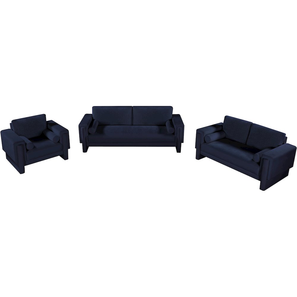Madeline Navy Chenille Fabric Loveseat