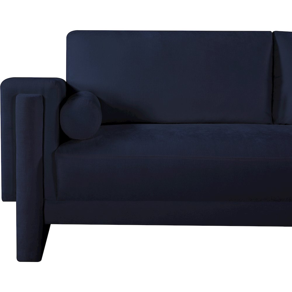 Madeline Navy Chenille Fabric Loveseat
